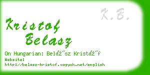 kristof belasz business card